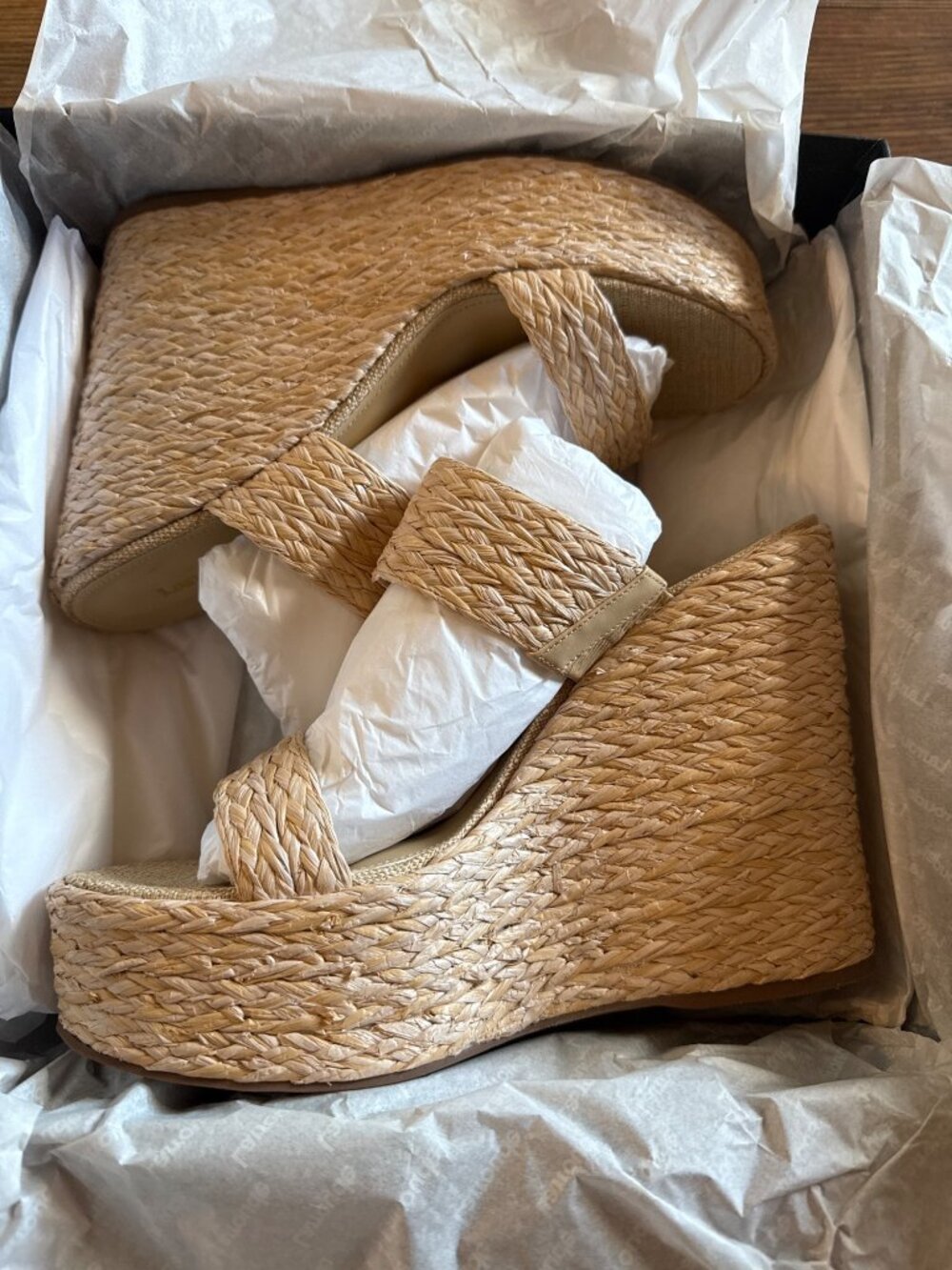 Larroudé Pamela Wedge Sandals Womens Size 11 US New In Box